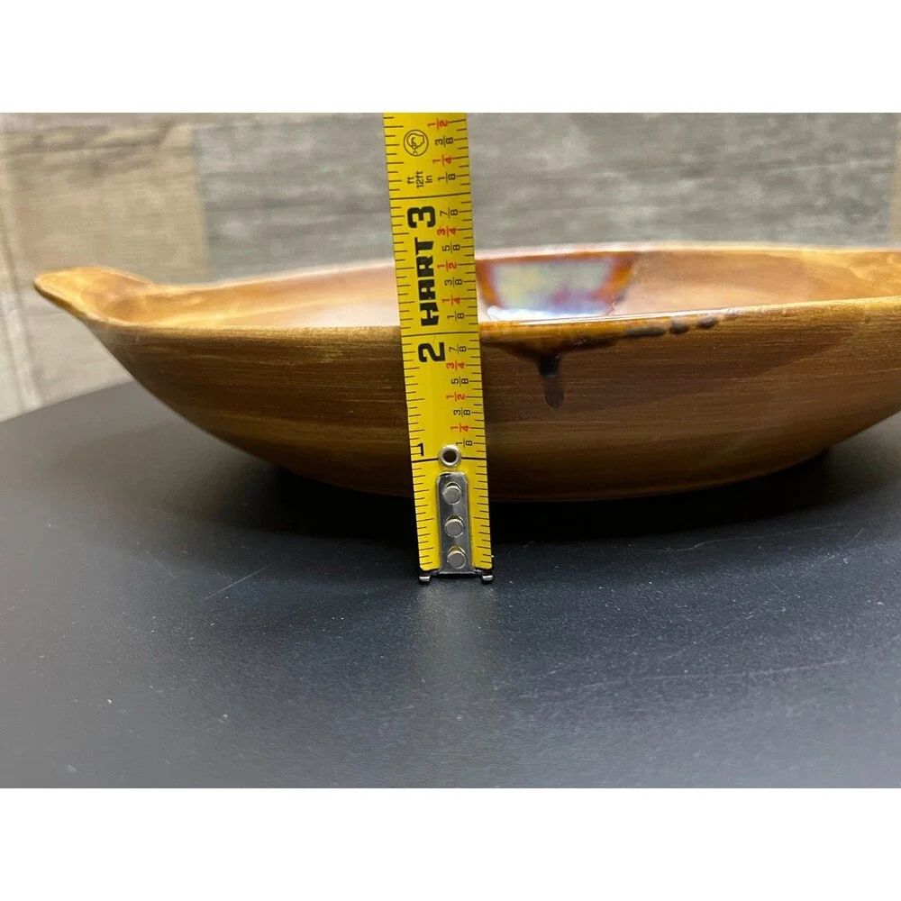 Sango Splash Brown Au Gratin Dish 4951 Drip Glaze Bakeware Microwave Safe